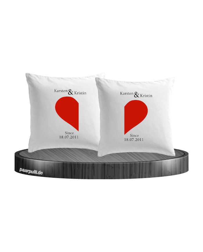 Name und Datum Kissenbezug in weiß