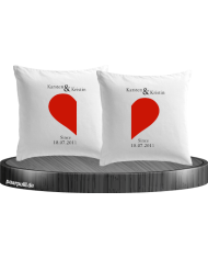 Name und Datum Kissenbezug in weiß