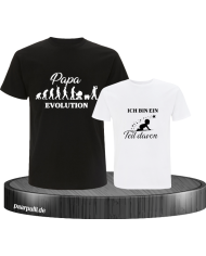 Papa Evolution & Kind Evolution Vater und Kind T-Shirt Set