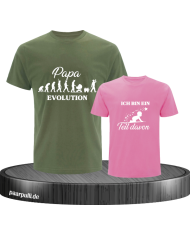Papa Evolution & Kind Evolution Vater und Kind T-Shirt Set