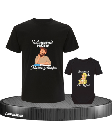 Testergebnis Positiv & Beweisstück Vater und Baby Set