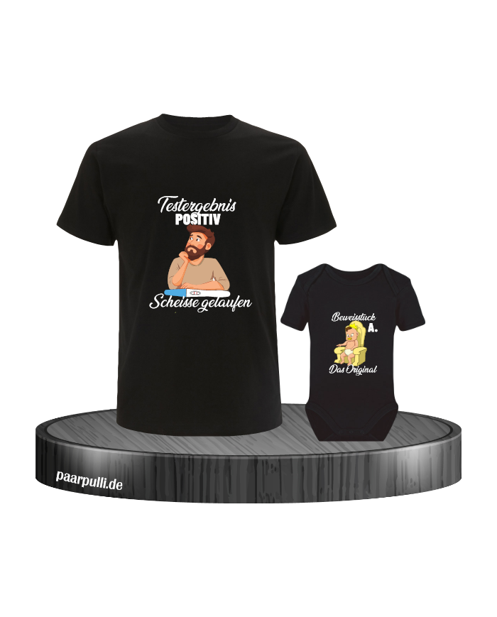 Testergebnis Positiv & Beweisstück Vater und Baby Set