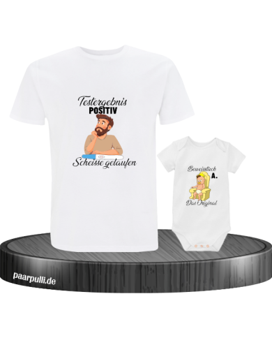 Testergebnis Positiv & Beweisstück Vater und Baby Set