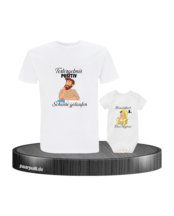 Testergebnis Positiv & Beweisstück Vater und Baby Set