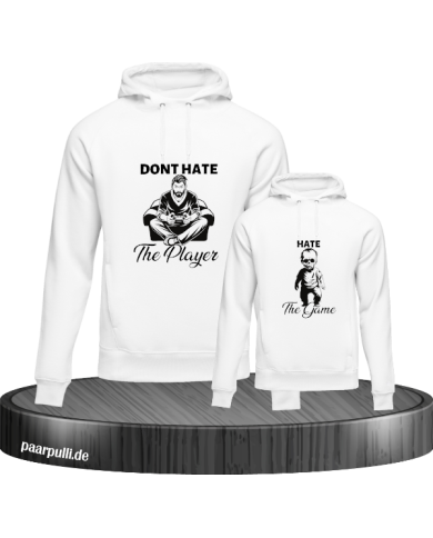 Don't Hate The Player & Hate The Game Vater und Kind Hoodie Set
