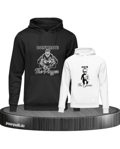 Don't Hate The Player & Hate The Game Vater und Kind Hoodie Set