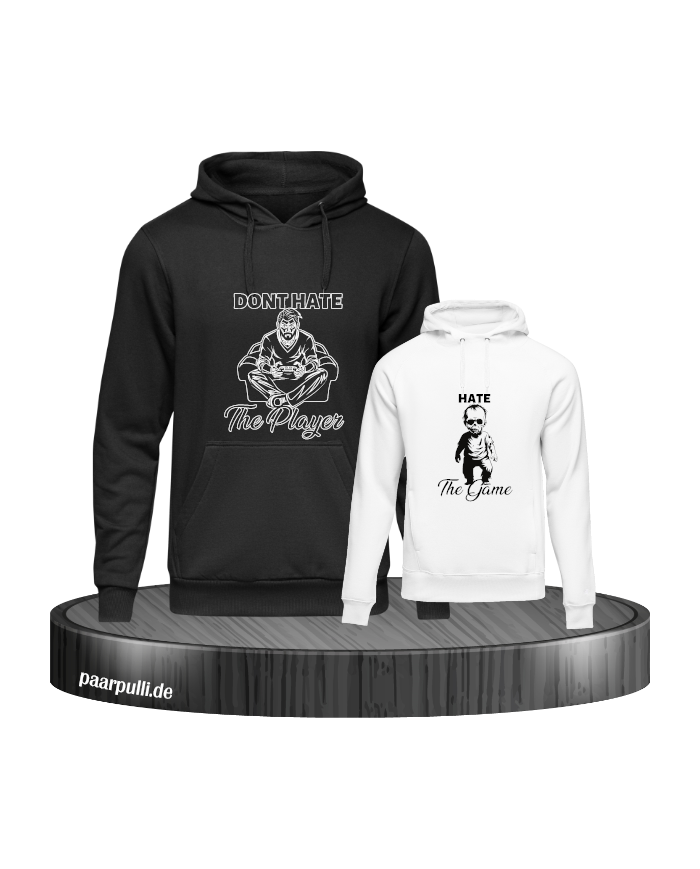 Don't Hate The Player & Hate The Game Vater und Kind Hoodie Set