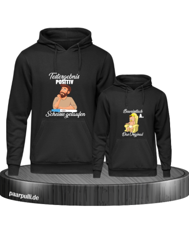 Testergebnis Positiv & Beweisstück Vater und Kind Hoodie Set