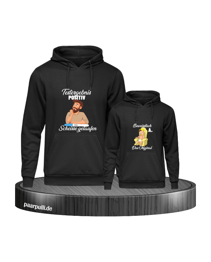 Testergebnis Positiv & Beweisstück Vater und Kind Hoodie Set