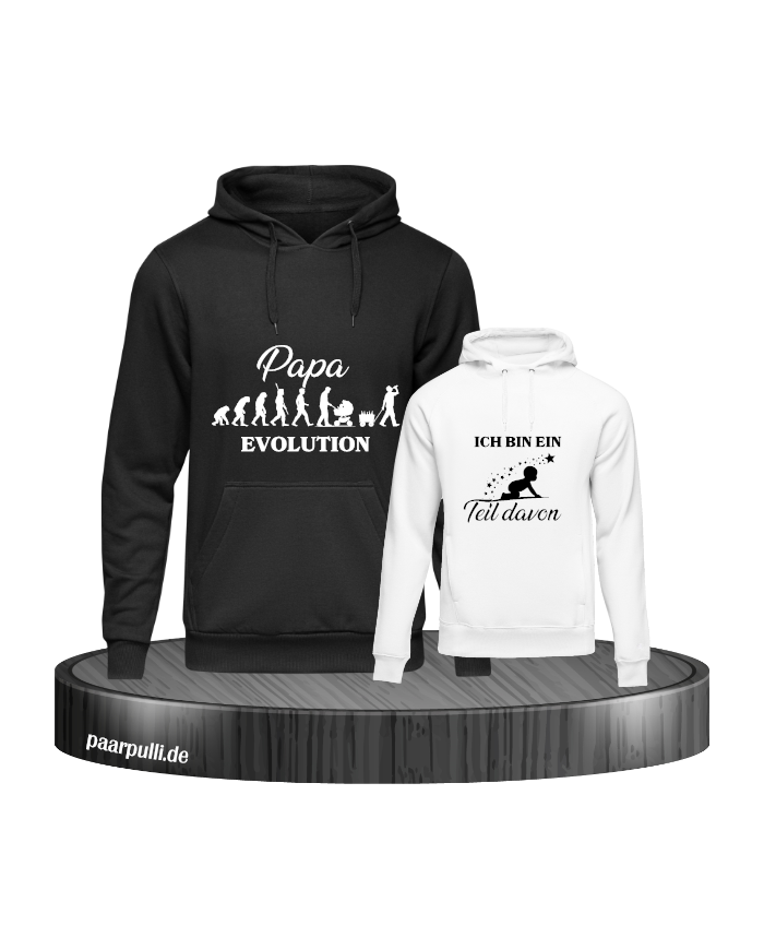 Evolution & Kind Evolution Vater und Kind Hoodie Set
