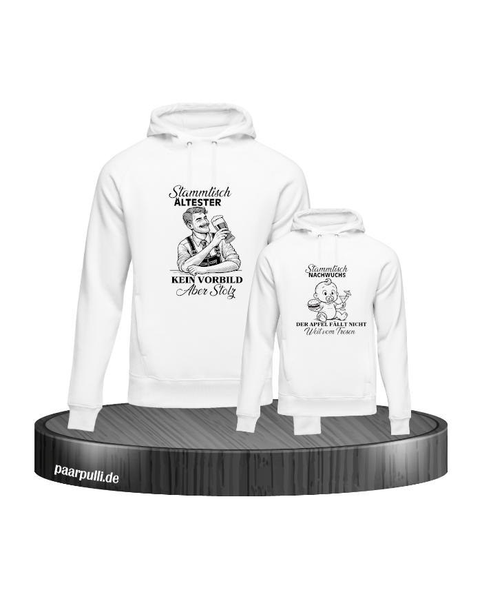 Stammtisch Ältester & Nachwuchs Vater und Kind Hoodie Set
