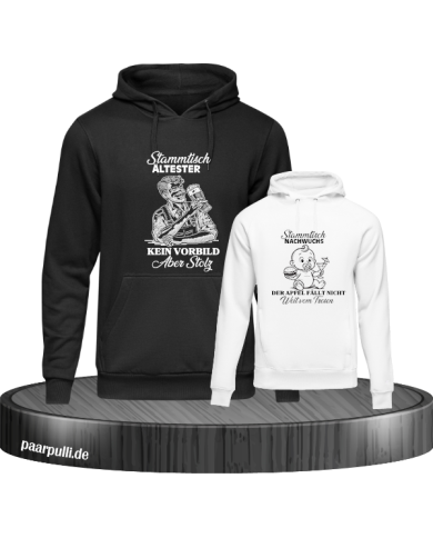 Stammtisch Ältester & Nachwuchs Vater und Kind Hoodie Set