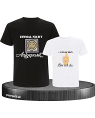 Einmal nicht aufgepasst & schon bin ich da Vater und Kind T-Shirt Set