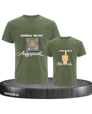 Einmal nicht aufgepasst & schon bin ich da Vater und Kind T-Shirt Set