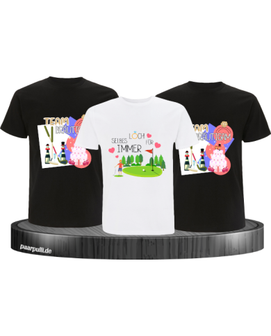 Selbes Loch für immer & Team Bräutigam T-Shirt Set für Herren Junggesellenabschied