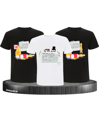 To Do List & Listenaufsicht T-Shirt Set für Herren Junggesellenabschied