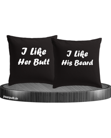 I like his beard Kissenbezug Schwarz I like his beard Kissenbezug Schwarz