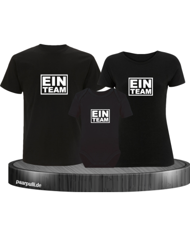 Ein Team 3er Set Familienlook T-Shirt + Babybody