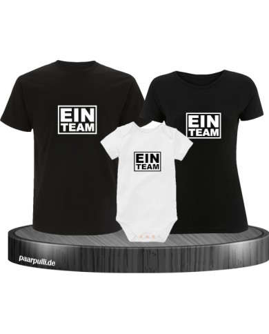 Ein Team 3er Set Familienlook T-Shirt + Babybody