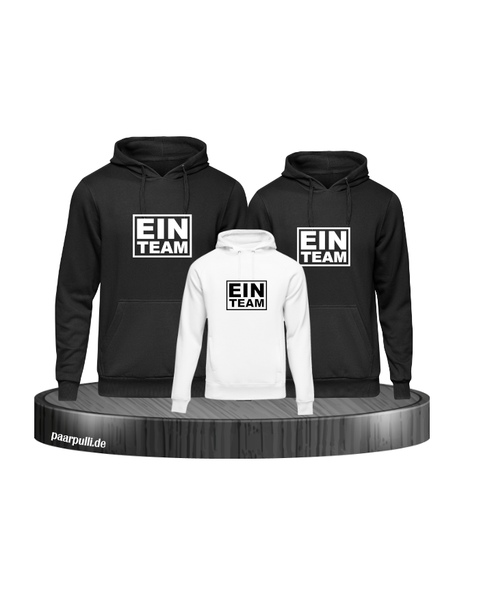 Ein Team 3er Set Familienlook Hoodie