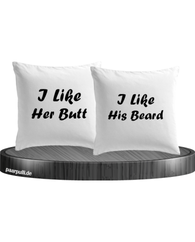 I like his beard Kissenbezug weiß I like his beard Kissenbezug weiß