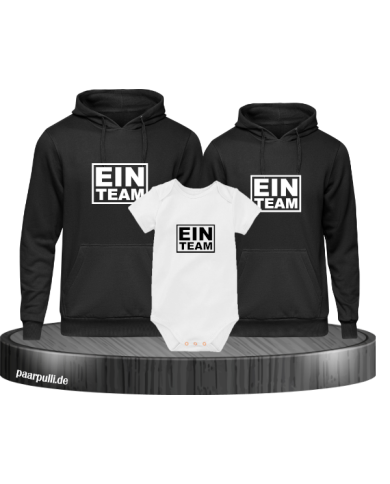 Ein Team 3er Set Familienlook Hoodie + Babybody