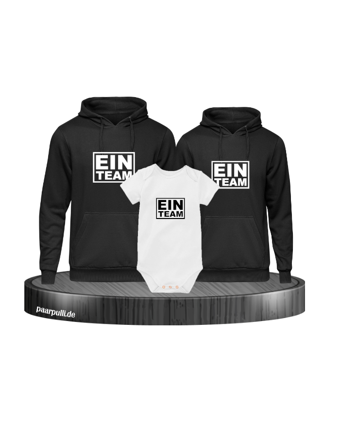 Ein Team 3er Set Familienlook Hoodie + Babybody
