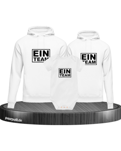 Ein Team 3er Set Familienlook Hoodie + Babybody