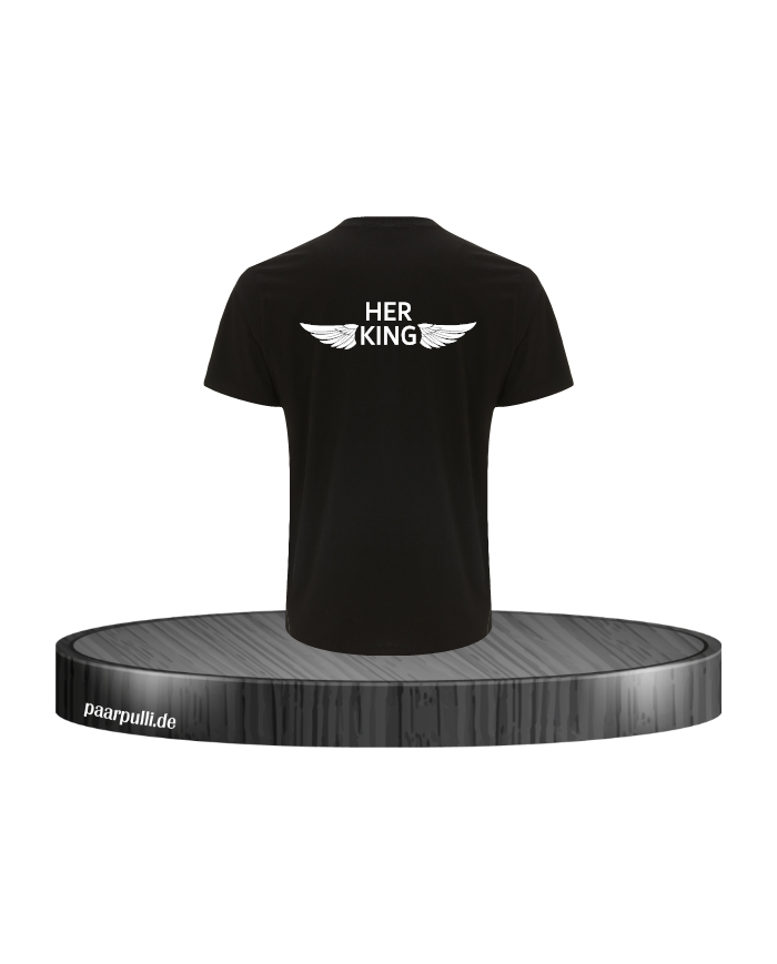 Her King Engelsflügel T-Shirt schwarz Größe XXL