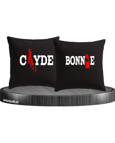 Schwarze Kissen Bonnie&Clyde