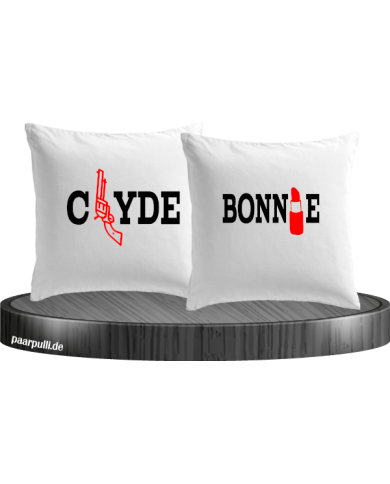 Weiße Kissen Bonnie&Clyde
