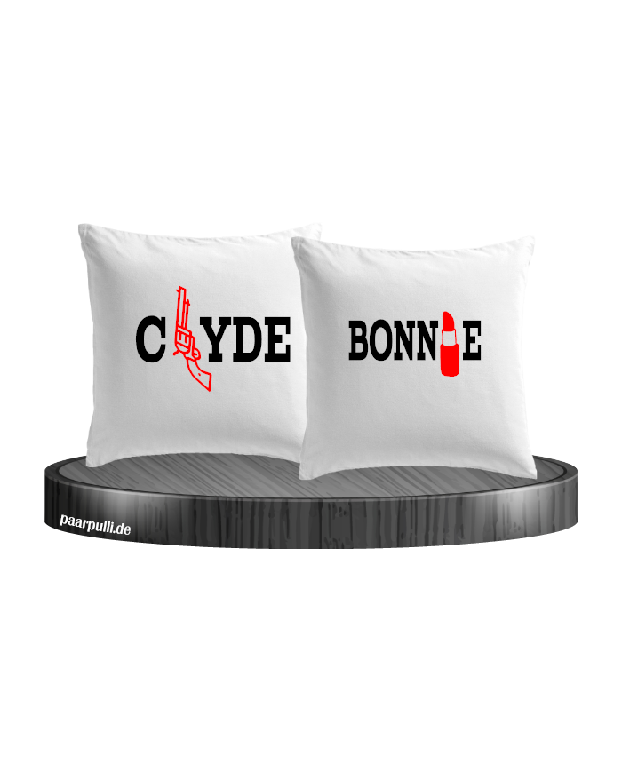 Weiße Kissen Bonnie&Clyde