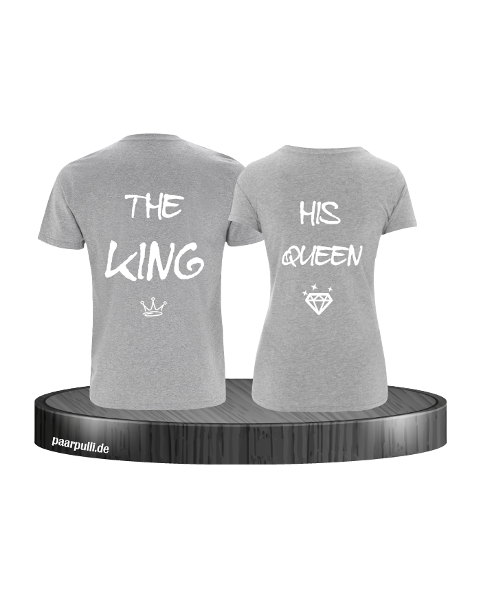 The King und Queen mit diamant auf graue partner t shirts
