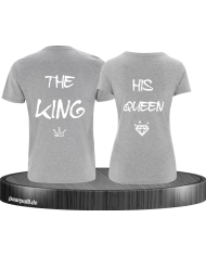 The King und Queen mit diamant auf graue partner t shirts