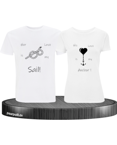 sail und anker partner shirt set weiß