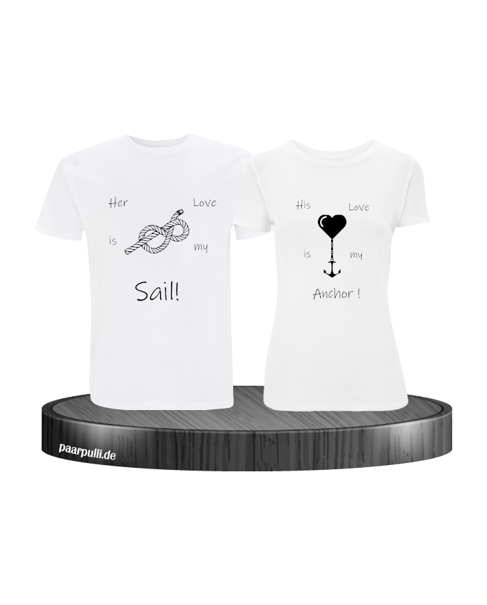 sail und anker partner shirt set weiß
