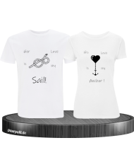 sail und anker partner shirt set weiß