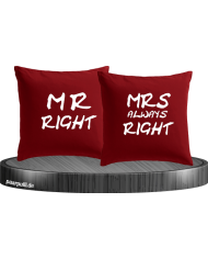 Mr Mrs Right Kissenbezug im Partnerlook Set