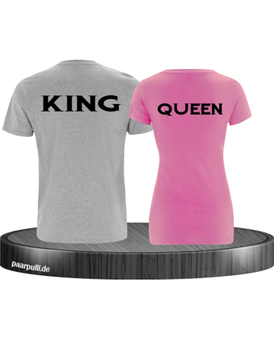 King&Queen auf partner t shirts mit Icon  vorne