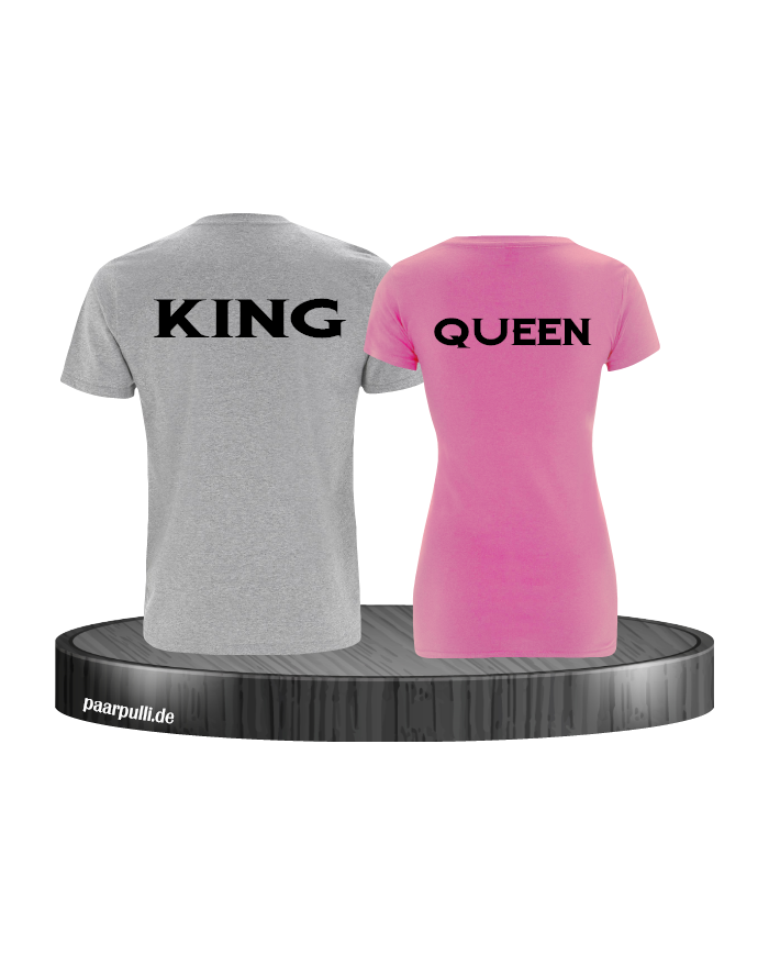 King&Queen auf partner t shirts mit Icon  vorne