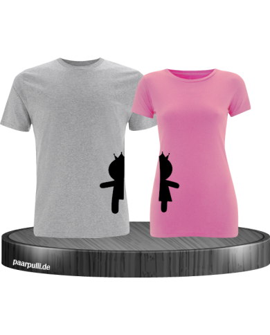 King&Queen auf partner t shirts mit Icon  hinten King&Queen auf partner t shirts mit Icon  hinten