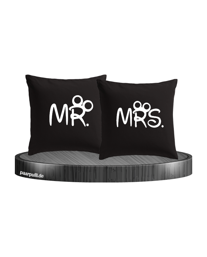 Mr und Mrs Kissenbezüge in schwarz