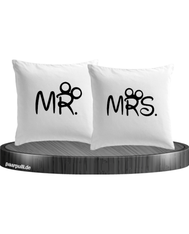 Mr und Mrs Kissenbezüge in weiß