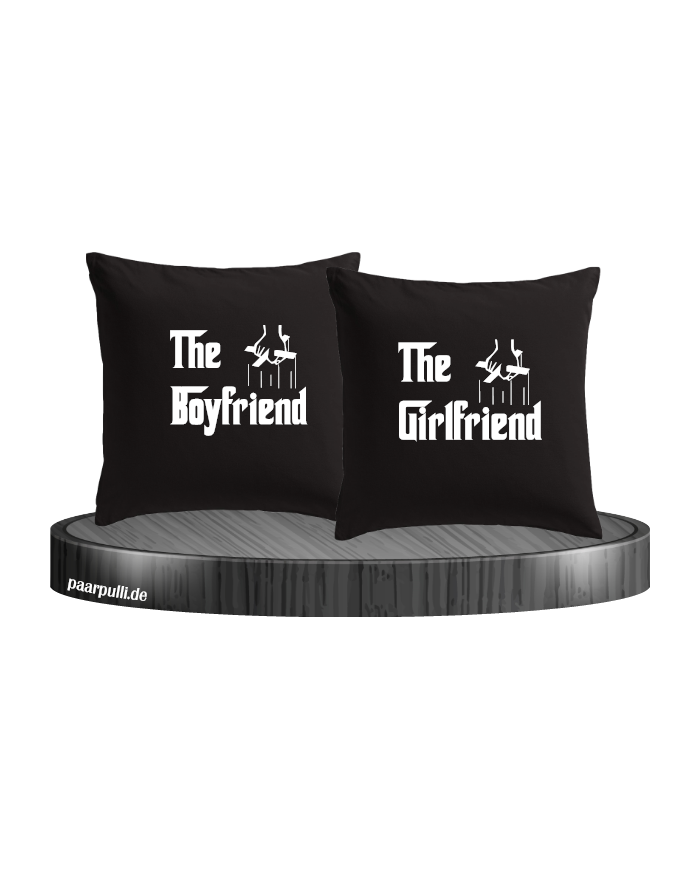 The Boyfriend und The Girlfriend als Kissenbezüge in schwarz