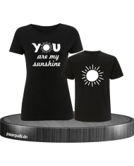 You are my sunshine partnerlook mutter und kind t shirts in schwarz weiß