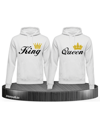 King und Queen Hoodie Set für Partner