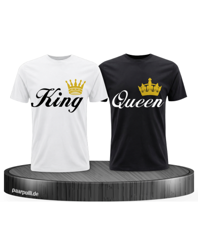 King and Queen mit Kronen Design im Partnerlook