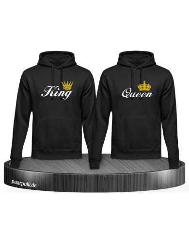 King und Queen Hoodie Set für Partner