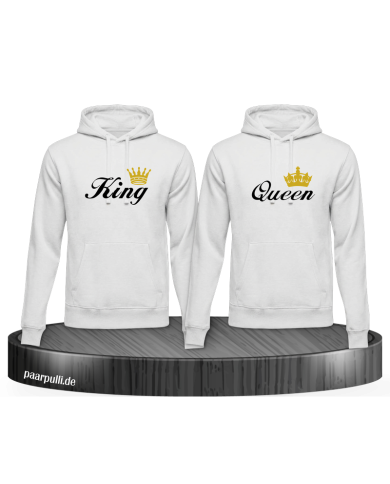 King und Queen Hoodie Set für Partner
