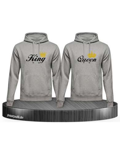 King und Queen Hoodie Set für Partner